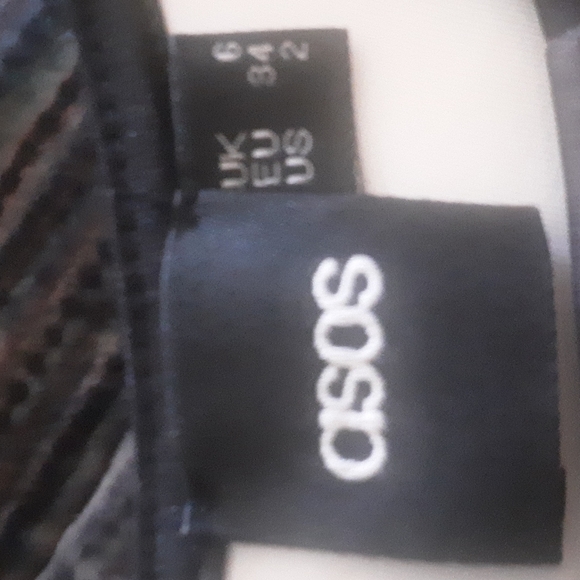 Asos Black Lrg Floral Scuba Dress Sz 2 - Picture 9 of 10